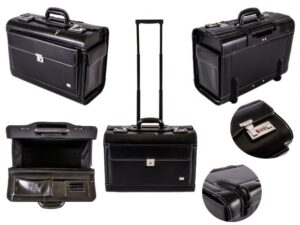 6914 DELUXE PVC PILOT TROLLEY CASE FRONT PCKT