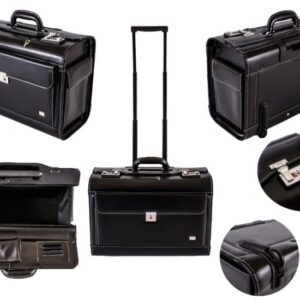 6914 DELUXE PVC PILOT TROLLEY CASE FRONT PCKT