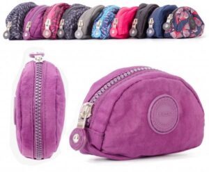 2505 PURPLE SMALL ZIP ROUND COIN PURSE W/ INNER CLIP £1.25
