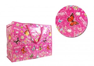 PINK BUTTERFLY PRINT LAUNDRY BAG