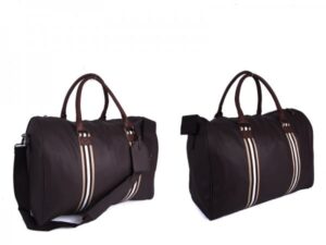 JBTB50 BROWN PU HOLDALL GYM BAG WITH ADJUSTABLE STRAP