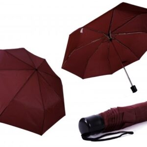 2800 BURGUNDY LADIES PLAIN FOLDING COMPACT UMBRELLA