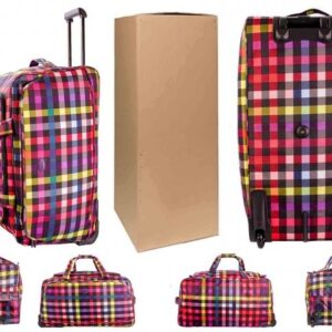 HBY-0014 MULTI COLOR BOX 28" WHEELED HOLDALL TRAVEL BAG BOX OF 4