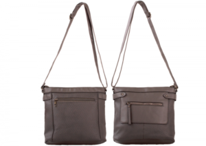 JBFB351 GREY 3 ZIP SHOULDER BAG W/ ADJUSTABLE STRAP
