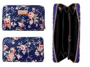 LW180 NAVY FLORAL SPOT PURSE