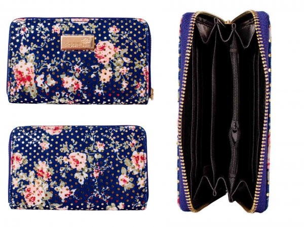 LW180 NAVY FLORAL SPOT PURSE