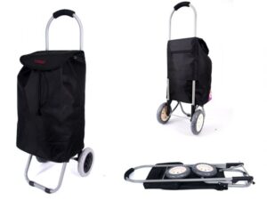 6958 BLACK 2 WHEEL SHOPPING TROLLEY