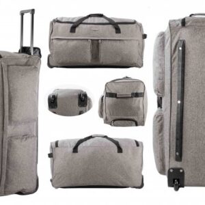 JBTB03L-TWILL LIGHT GREY TRAVEL TROLLEY BAG