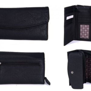 JBPS127 BLACK PURSE WITH 2 POP FRONT PKT AND 1 ZIP