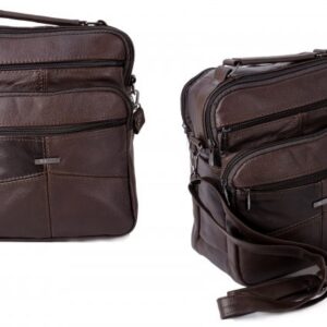 3726 DARK BROWN LARGE UNISEX/GENTS TRAVEL MULTI PKT BAG