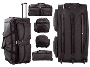 KS-100 30'' BLACK 3-WHEELED HOLDALL TRAVEL BAG