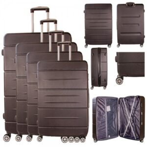 T-HC-LS-01 BLACK SET OF 4 TRAVEL TROLLEY SUITCASES