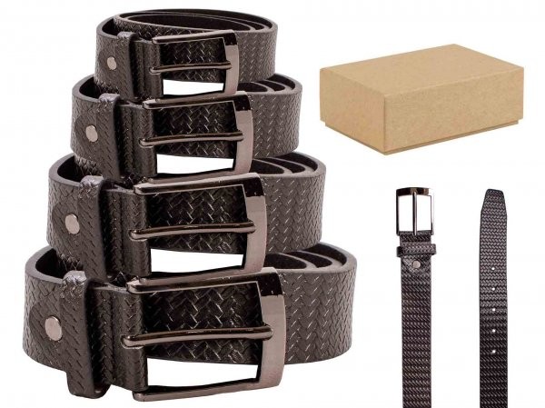 2730 BLACK 1.25'' WOVEN PRINT BELT BRUSHED NICKLE BUCKLE BOX 12