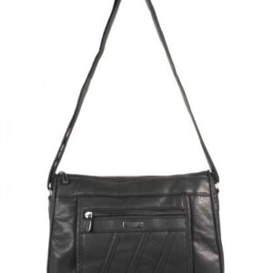 5862 PU TWIN TOP ZIP BAG WTH BK & FRNT ZIP BLACK