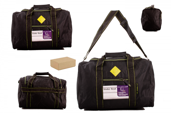JBTB65-P BLACK/GREEN HOLDALL UNDER SEAT CABIN BAG BOX OF 20