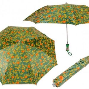 CASAVIA DARK GREEN/ORANGE FLOWER PRINT UMBRELLA