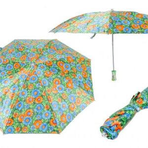 CASAVIA GREEN/BLUE/ORANGE FLOWER PRINT UMBRELLA