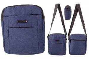 JBMB 13 NAVY POLYESTER MULTI ZIP SHOULDER BAG