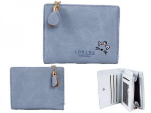 7140 LIGHT BLUE SML PU PERSE WITH CAT FEATURES