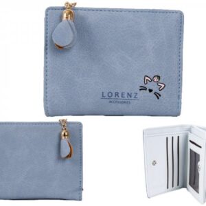 7140 LIGHT BLUE SML PU PERSE WITH CAT FEATURES