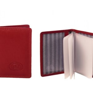 1054 DARK RED RFID - SOFT COW NAPPA 10 LEAF CREDIT CARD