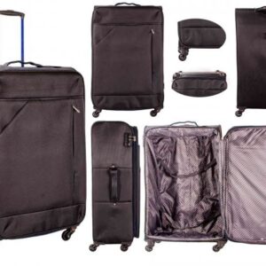 7004 BLACK/NAVY 32'' LIGHTWEIGHT TRAVEL TROLLEY SUITCASE