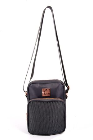KANSN7145 KANGOL GREY MESH CROSS BODY AND ROSE GOLD