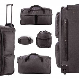 JBTB03M-TWILL BLACK TRAVEL TROLLEY BAG