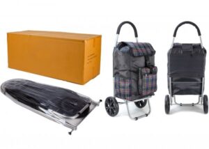 ST-07 COLLAPSABLE SHOPPING TROLLEY 2 WHEELS BOX 6 PCS BLK CHECK