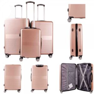 T-HC-09 ROSE GOLD SET OF 3 TRAVEL TROLLEY SUITCASE