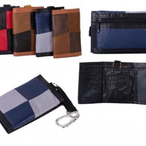 1895 GREY MULTI S.NAPPA TRIFOLD WALLET WT ZIP AND BELT HOOK