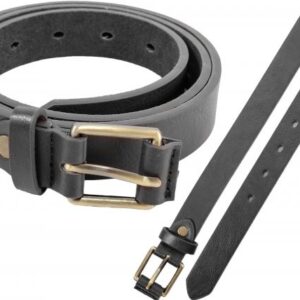 2709 1" BLK LTHR GRAIN BELT W/ BRUSH BRASS BCKL L 36"-40"