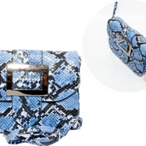 JBHB2574-BLUE PU SNAKESKIN HANDBAG