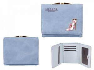 7143 LIGHT BLUE PU PURSE WITH SHOE EMBLEM