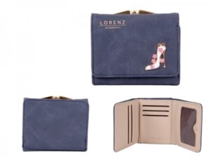 7143 DARK BLUE PU PURSE WITH SHOE EMBLEM
