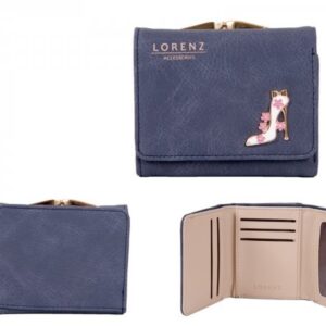 7143 DARK BLUE PU PURSE WITH SHOE EMBLEM