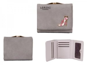 7143 GREY PU PURSE WITH SHOE EMBLEM