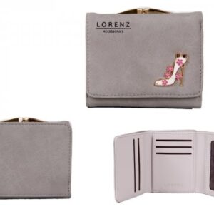 7143 GREY PU PURSE WITH SHOE EMBLEM