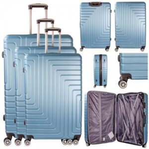 T-HC-10 LIGHT BLUE SET OF 3 TRAVEL TROLLEY SUITCASES