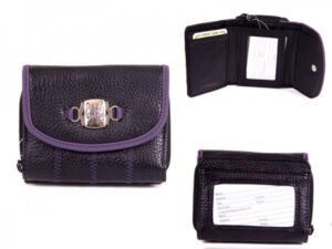 7564 BLACK/PURPLE GRND PU ZIP RND PRSE WTH FLP. PPKT . PLAQ