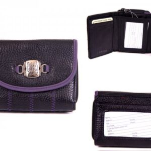 7564 BLACK/PURPLE GRND PU ZIP RND PRSE WTH FLP. PPKT . PLAQ