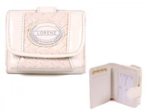 7437 WHITE PATENT INTERWEAVE PVC PERSE WITH WALLET SEC