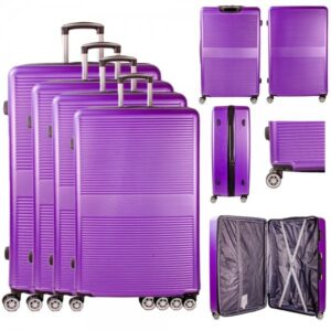T-HC-09 PURPLE SET OF 4 TRAVEL TROLLEY SUITCASE