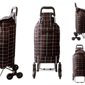 ST-09-CH- BLACK CHECK 6 WHEEL STAIR CLIMBER SHOPPING TROLLEY