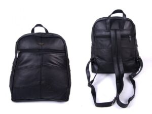 3759 NEW BLACK LARGE BACKPACK WITH LARGE TOP ZIP, FRONT &
