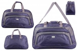 163M NAVY/GREY MEDIUM HOLDALL UNISEX BAG WITH ADJUSTABLE STRAP