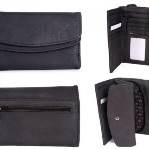 JBPS127 GRAY PURSE WITH 2 POP FRONT PKT AND 1 ZIP