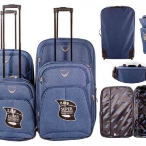 JB10091 NAVY SET OF 4 TRAVEL TROLLEY SUITCASES