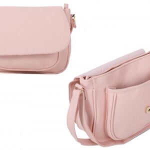 JBFB260 PINK PU CROSSBAG W/ FLAP & FRONT POCKET