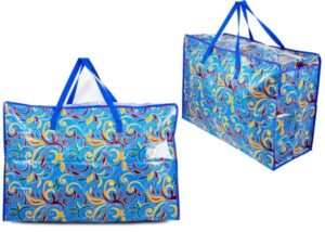 JBLND01 LIGHT BLUE FLORAL LARGE LAUNDRY BAG